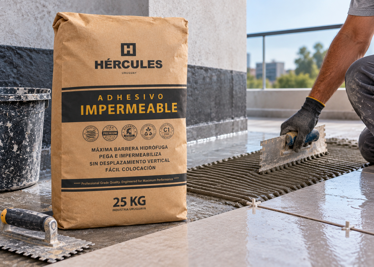 Bolsa de Adhesivo Impermeable Hércules para cerámicos